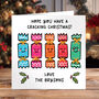 Personalised Christmas Crackers Cards Single Card Or 10 Pack, thumbnail 1 of 5