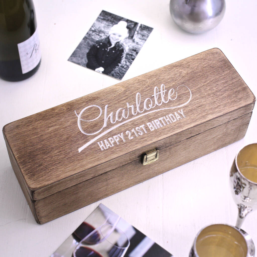 Personalised Wooden Name Vintage Style Wine Box By Warner S End
