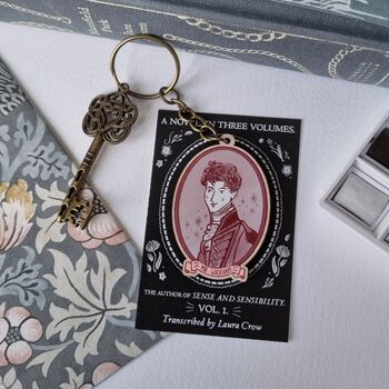 Mr Wickham Jane Austen Wooden Keyring, 2 of 2