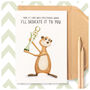 Award Funny Meerkat Mum Card Birthday Mother's Day Cute From Son Daughter, thumbnail 1 of 5