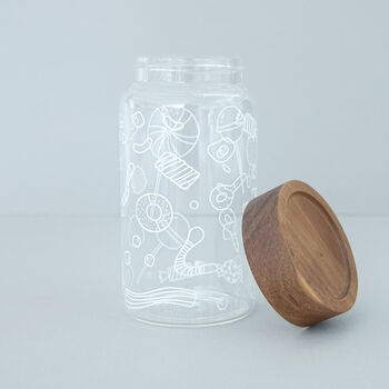 Sweet Outline Glass Storage Jar, 2 of 8