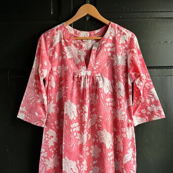 Kaftan Florence Nightdress In Flamenco Botanic Print, 2 of 3