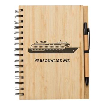 Travel Themed Engraved Notebook And Pen Set, 6 of 8