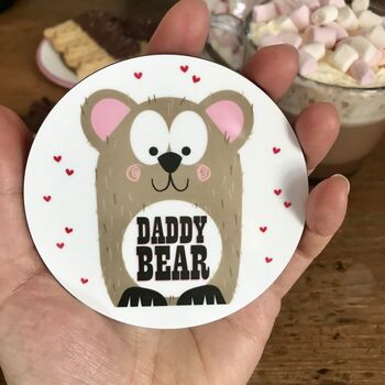 Daddy Bear Mug Coaster For Father's Day, 2 of 6