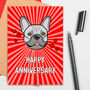 Large Size Frenchie Anniversary Card, thumbnail 1 of 2