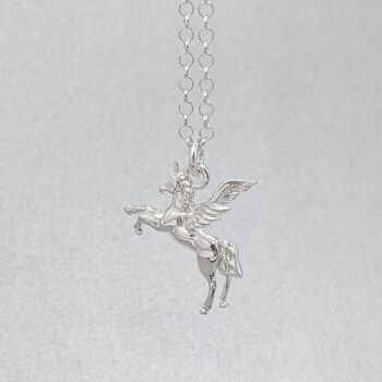 Sterling Silver Unicorn Necklace, Teenage Girl Christmas Gift, 3 of 4