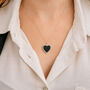 Twinkling Yellow Gold Plated Onyx Heart Necklace, thumbnail 3 of 11