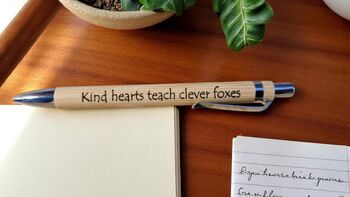 Personalised Bamboo Black Pen – Engraved Teacher, 3 of 3