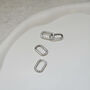 Double Oval Hoops Silver, thumbnail 3 of 6