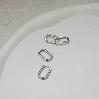 Double Oval Hoops Silver, 3 of 6