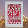 Personalised Papercut Happy New Year Card A5, thumbnail 1 of 11
