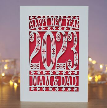 Personalised Papercut Happy New Year Card, 8 of 12
