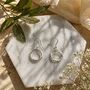 Tapered Round Eclipse Sterling Silver Drop Earrings, thumbnail 1 of 7