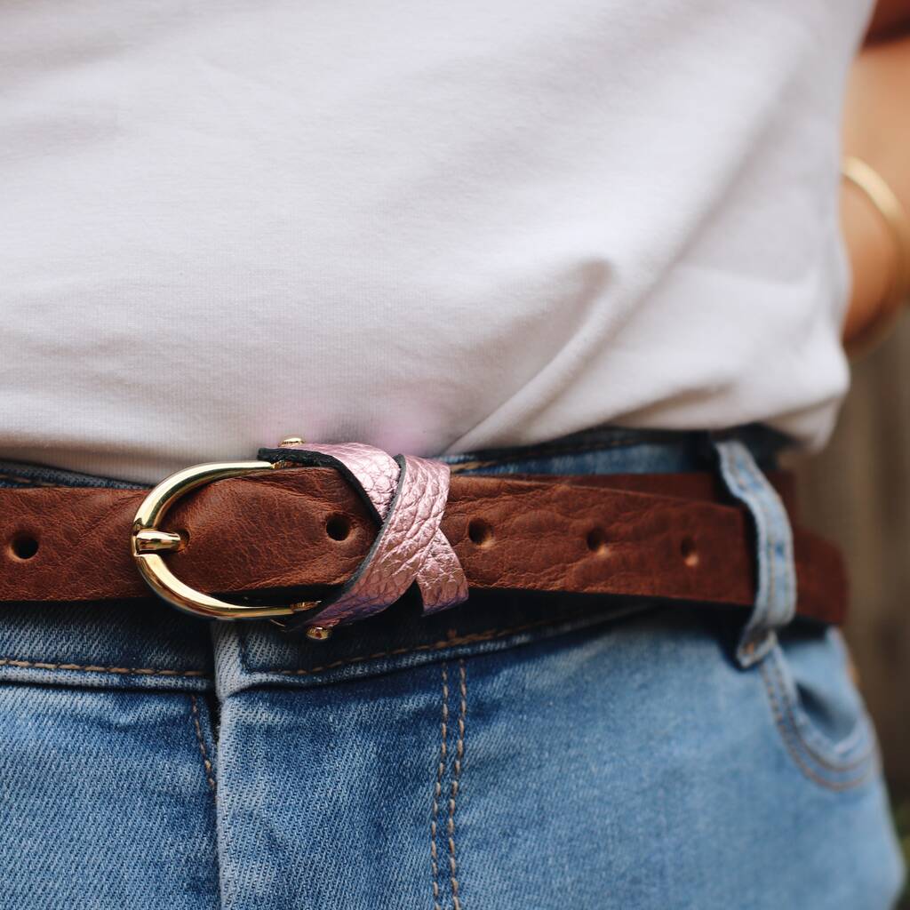 Ladies Personalised Leather Colour Loop Belt By The British Belt ...