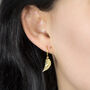 Gold Plated Sterling Silver Angel Wing Dangly Earrings, thumbnail 4 of 4