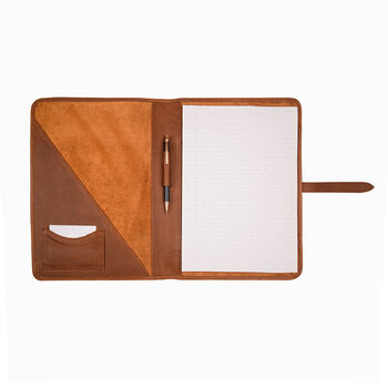 Personalised A4 Leather Document Holder In Brown, 3 of 8