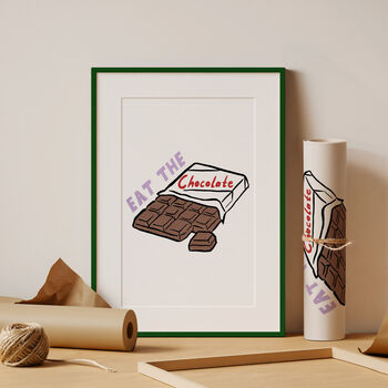 'Eat The Chocolate' Hand Painted Print, 2 of 4