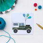Land Rover With Balloons Birthday Card, thumbnail 2 of 2