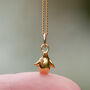 Tiny Penguin Charm Necklace Gold Vermeil, thumbnail 3 of 7