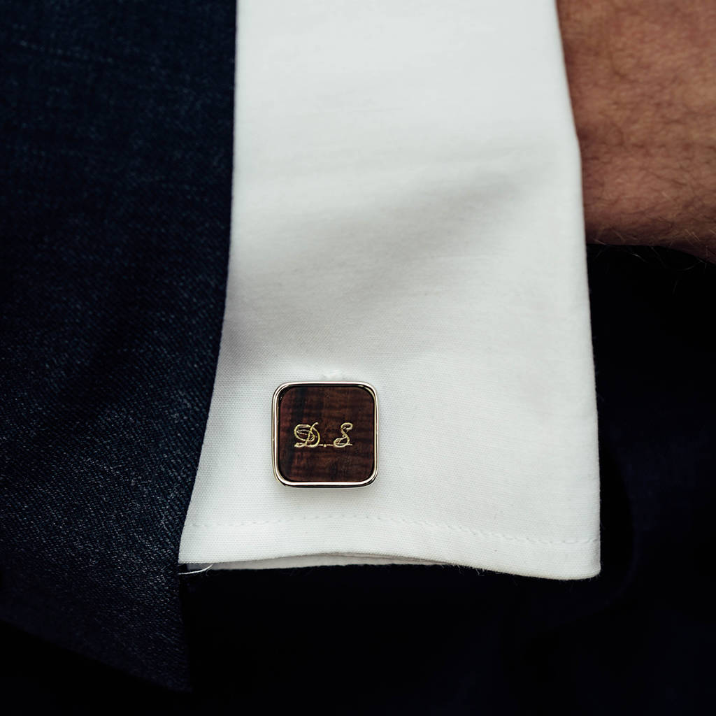 Image of Personalised Mahogany Cufflinks