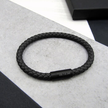 Personalised Men's Woven Leather Bracelet, 4 of 8