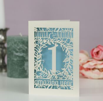 Personalised Papercut Flower Anniversary Card, 2 of 9