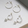 Sterling Silver North Star Charm Hoop Earrings, thumbnail 3 of 6