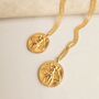 Bee Coin Charm Necklace Gold Plated, thumbnail 2 of 3