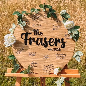 Wedding Guest Book Personalised Signing Board, 3 of 6