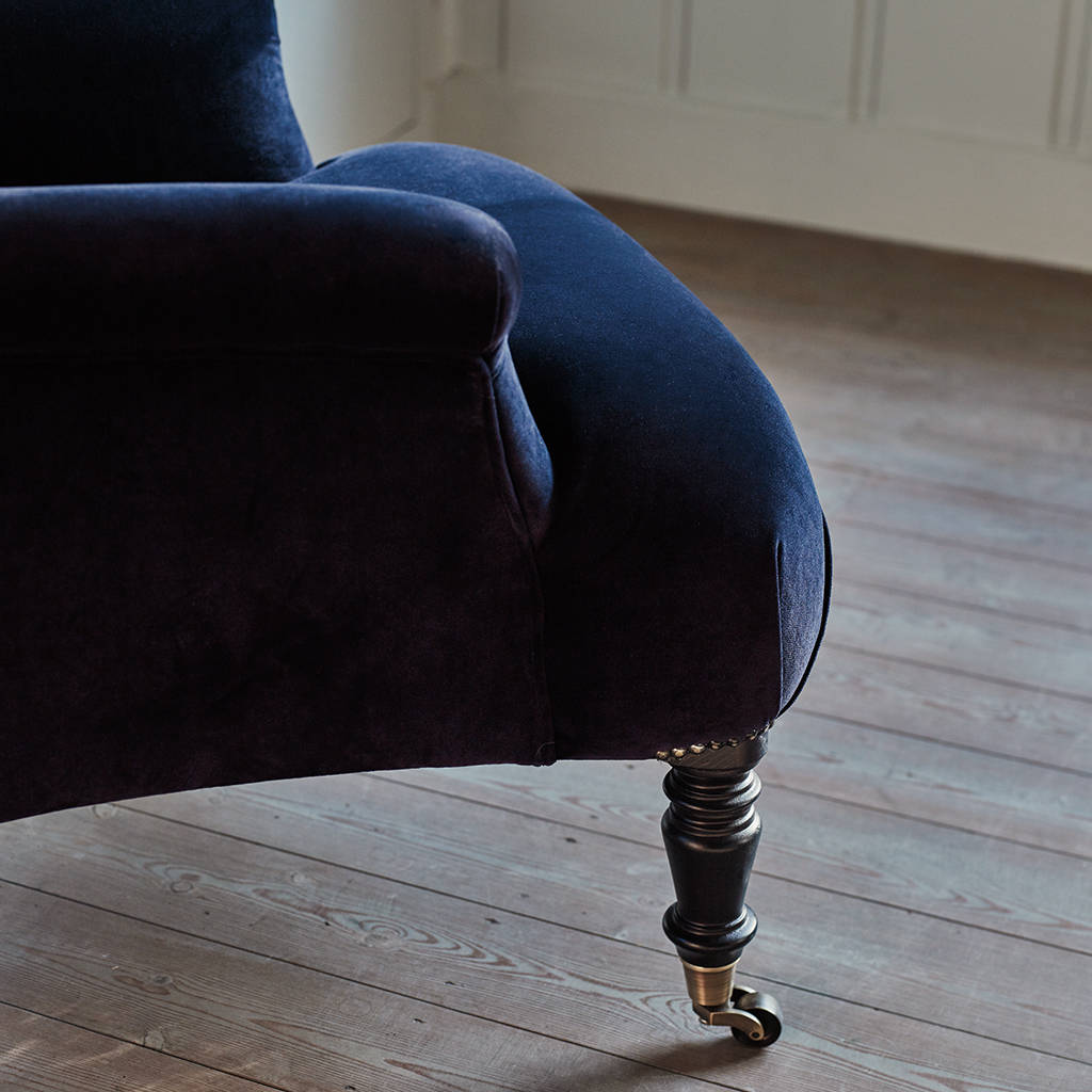 Finley Velvet Armchair Midnight Blue By Rowen Wren Finley Velvet Armchair Midnight Blue