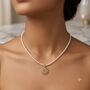 Om Pendant Pearl Beaded Chain Necklace, thumbnail 2 of 3