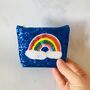 Personalised Girls Rainbow Glitter Coin Purse Gift, thumbnail 2 of 9