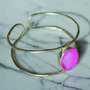 Bex Bangle Silver And Pink Drusy, thumbnail 2 of 3