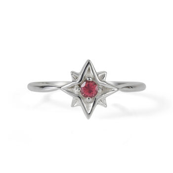 Guiding North Star Gemstone Sterling Silver Ring, 2 of 12