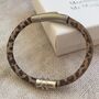 Leopard Print Leather Bangle With Silver And Gold Rings, thumbnail 5 of 7
