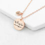 Personalised Rose Gold Plated Heart And Disc Necklace, thumbnail 8 of 11