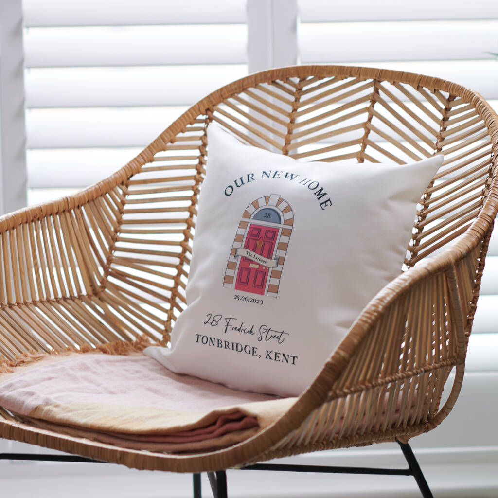 Personalised 'New Home' Front Door Cushion, 1 of 5