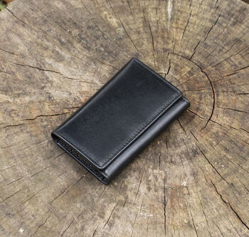 Personalised Luxury Black Leather Key Holder Wallet Gift Boxed, 3 of 7