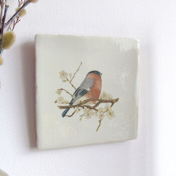 Bullfinch And Blossom Ceramic Tile Wall Art, 6 of 11