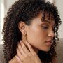 Oval Charm Hoop Earrings Gold, thumbnail 4 of 10
