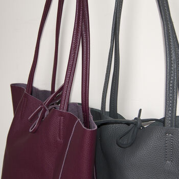 Leather Tote Shopper Winter Colours, 2 of 12