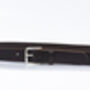 Handmade Men's English Leather Dark Brown Belt 35mm Wide, thumbnail 8 of 9