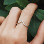 Chevron Sterling Silver Skinny Stacking Ring, thumbnail 3 of 6