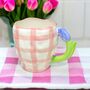 Tulip Handle Pink And White Chequered, thumbnail 1 of 5