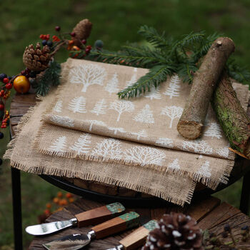 Country Forest Jute Christmas Table Runner, 3 of 7