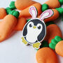 Penguin With Bunny Ears Pengbunny Glitter Enamel Pin, thumbnail 2 of 10