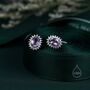 Genuine Amethyst Purple Crystal Stud Earrings, thumbnail 5 of 12