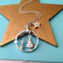 Personalised Sterling Silver Magical Wonderland Christmas Necklace With Initial Star, thumbnail 6 of 12