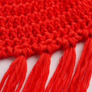 Heart Wall Hanging Easy Crochet Kit Poppy Red, 4 of 6