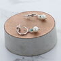 Pearl Turquoise Petal Hoop Earrings, thumbnail 2 of 3
